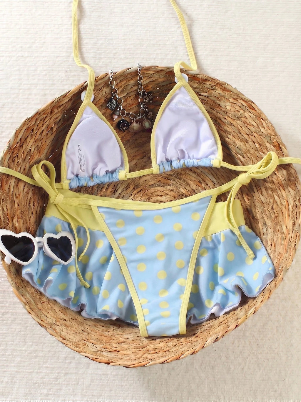 Women's Backless Polka Dot Bikini 2026 Spring Summer, High Elasticity