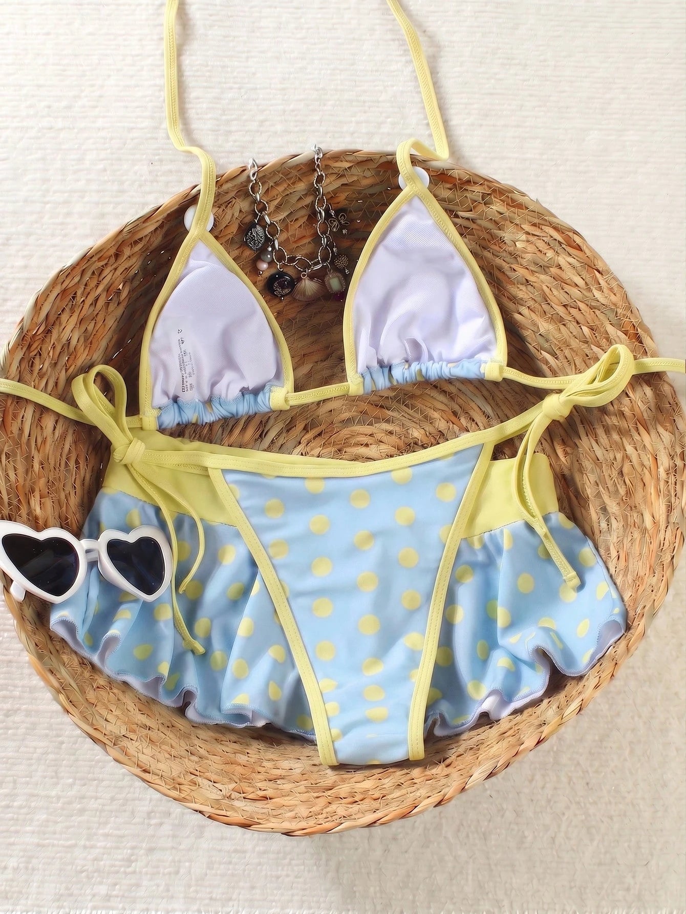 Women's Backless Polka Dot Bikini 2026 Spring Summer, High Elasticity