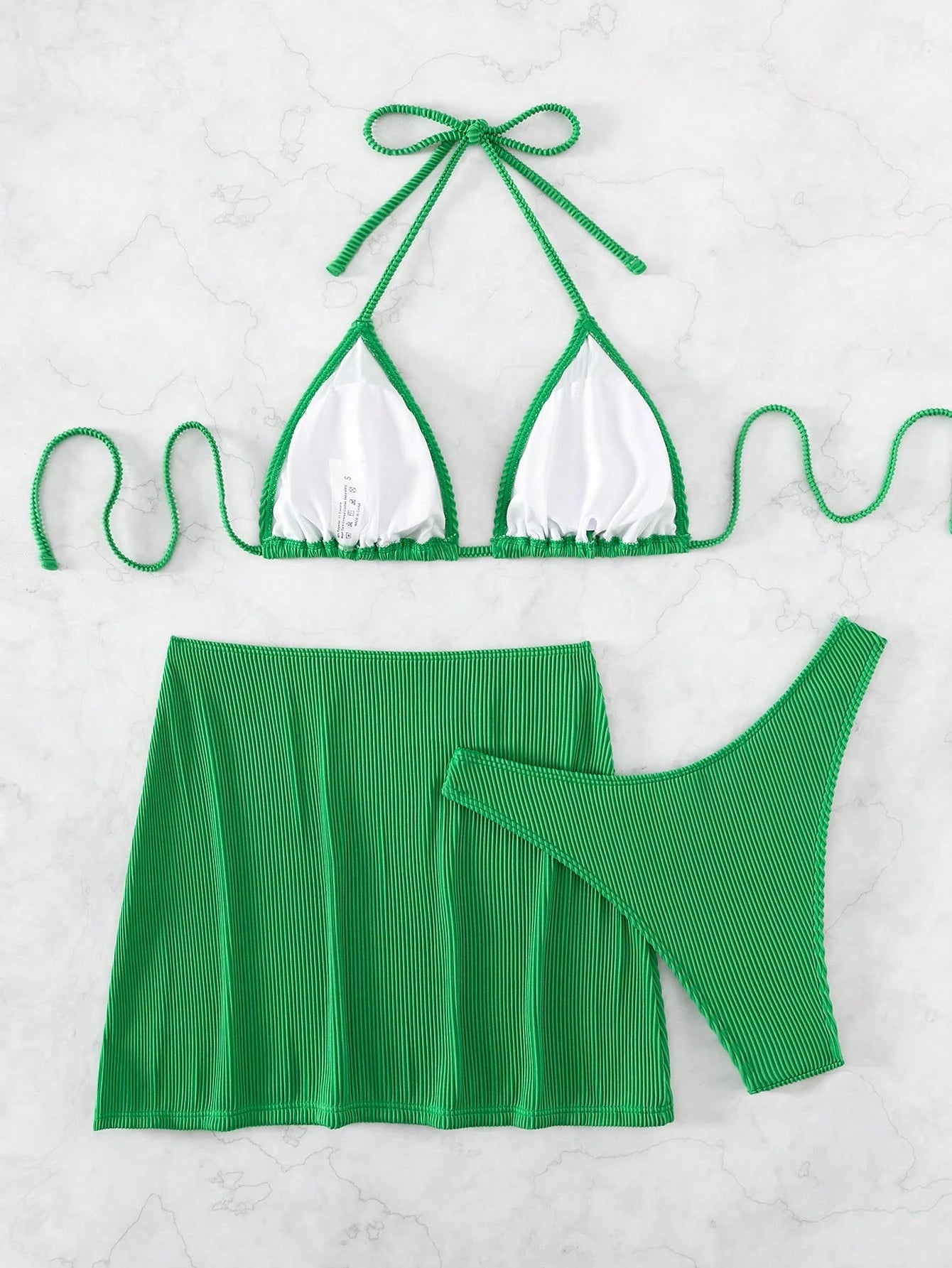 Swim SXY Women's Summer Beach Solid Color Halter Tie Sexy Bikini And