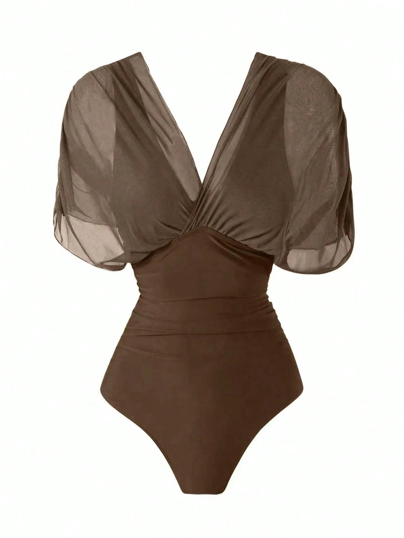 Swim Oasis 2026 New Spring/Summer Women 2pcs Solid Color Swimsuit With Mesh Maxi Dress, Beach Vacation Casual - image 17