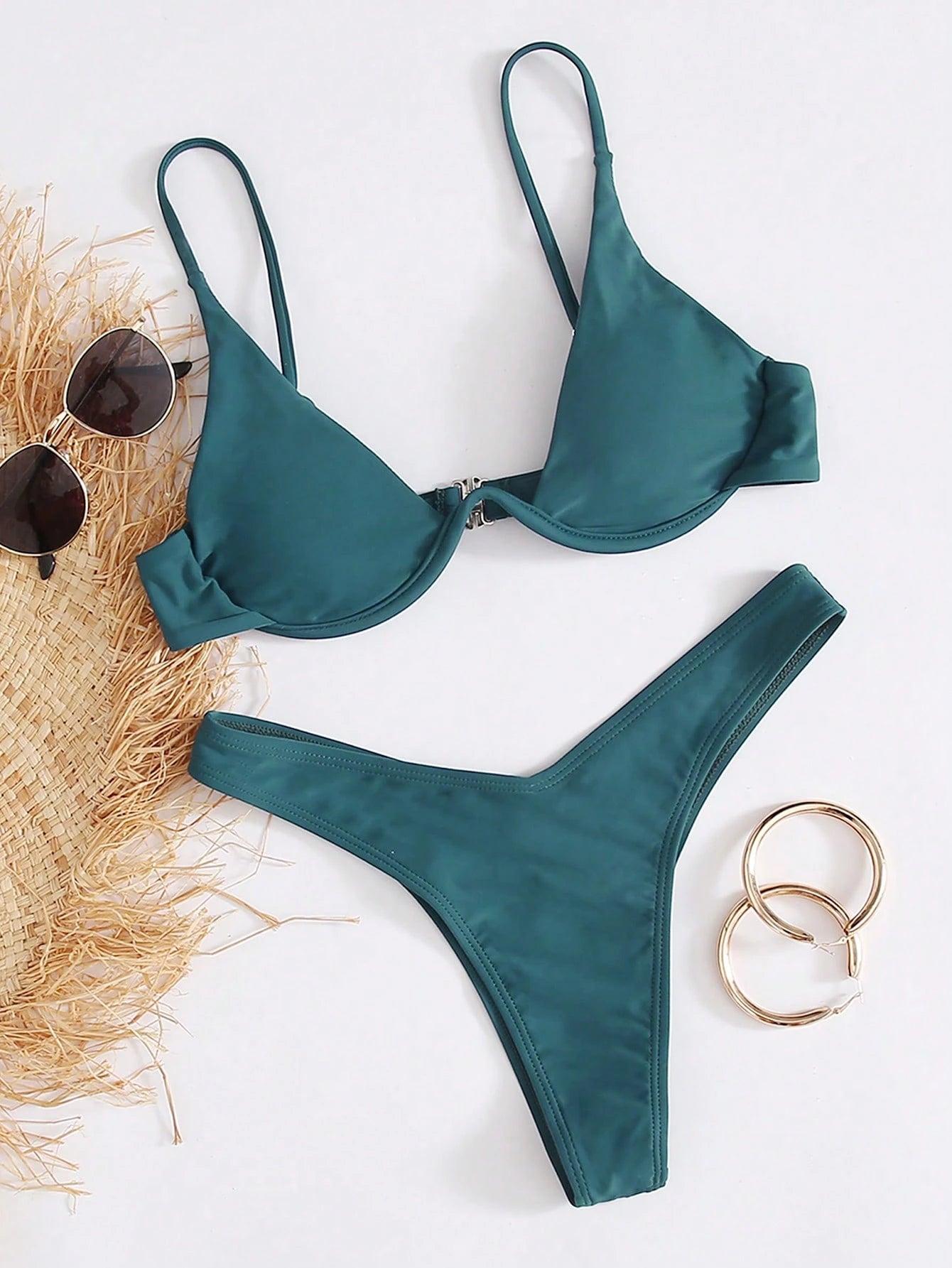 Swim Basics Summer Beach Mono Bikini Set Underwired Bra & High Cut