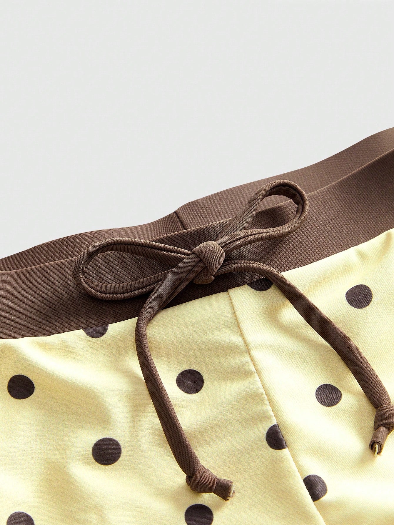 Avant Women's Retro Yellow Polka Dot Print Bikini Set, Suitable For