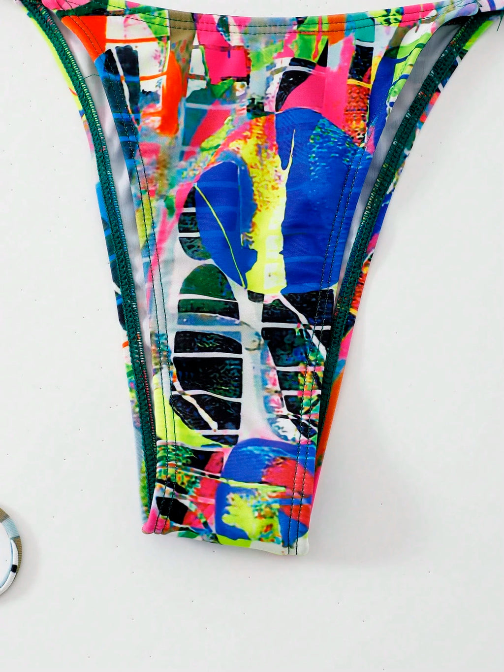 Swim Summer Beach Allover Print Bikini Set Criss Cross Triangle Bra &