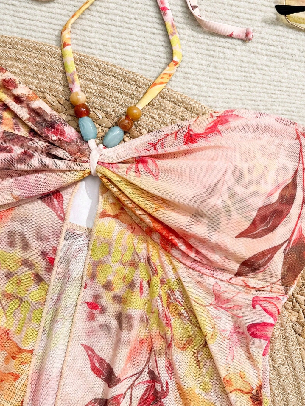 Bonvoyette Pink Summer Boho Beach Party Holiday Holiday 3-Piece Women