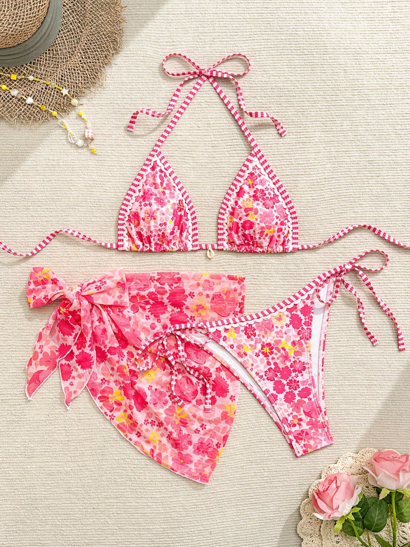 Swim Vcay Swimsuits For Woman Summer Beach 3pcs/Set Women's Random