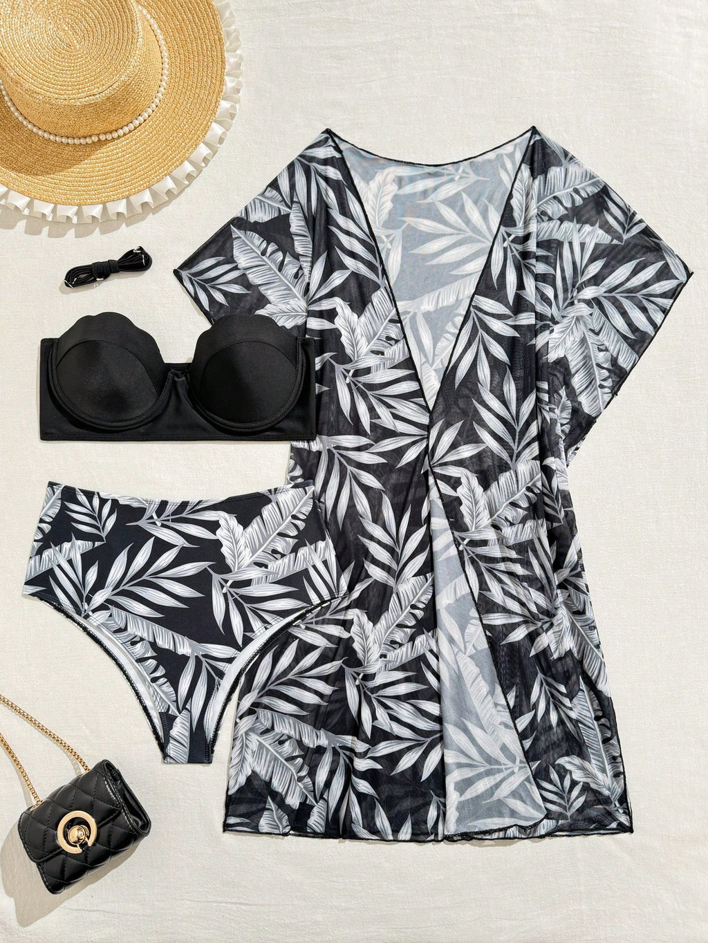 Swim Lushoire Plant Printed Tankini Swimwear For Summer Beach Vacation