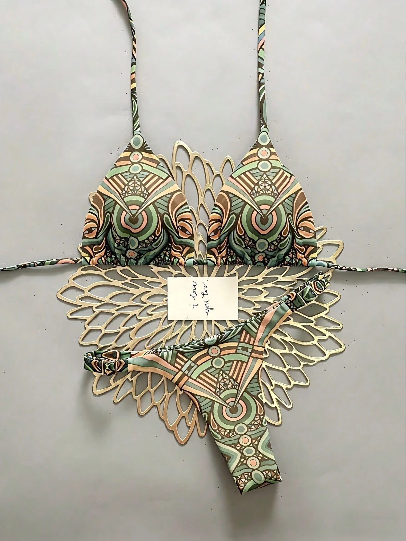 2pcs Casual Cute Elegant Sexy Bohemian Floral Tie-Up Braided Bikini Swimwear, Suitable For Beach Vacation, - image 6