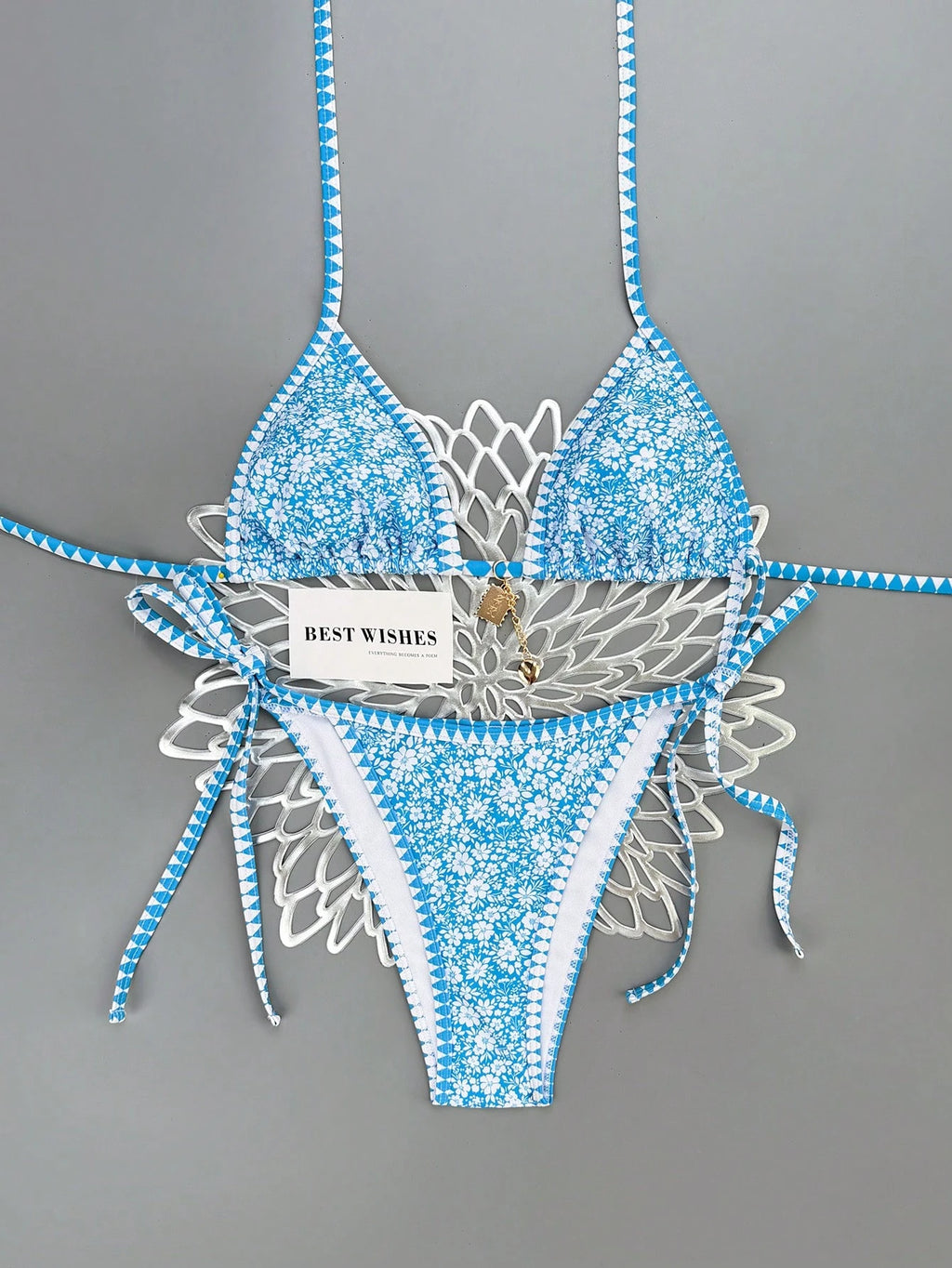 Swim Mod 2026 Spring/Summer Vintage Style Bikini With Pendant,