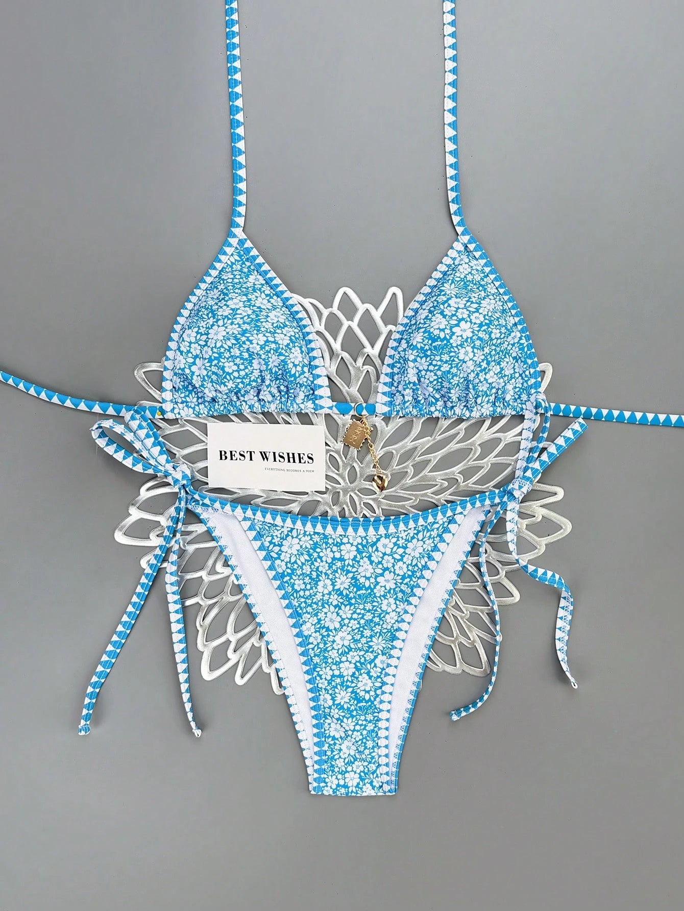 Swim Mod 2026 Spring/Summer Vintage Style Bikini With Pendant,