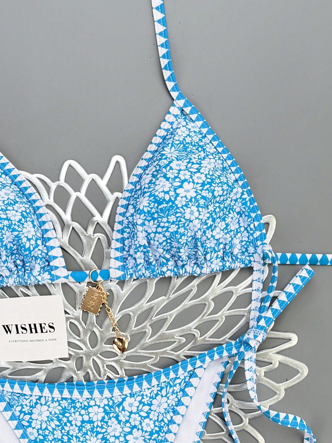 Swim Mod 2026 Spring/Summer Vintage Style Bikini With Pendant,