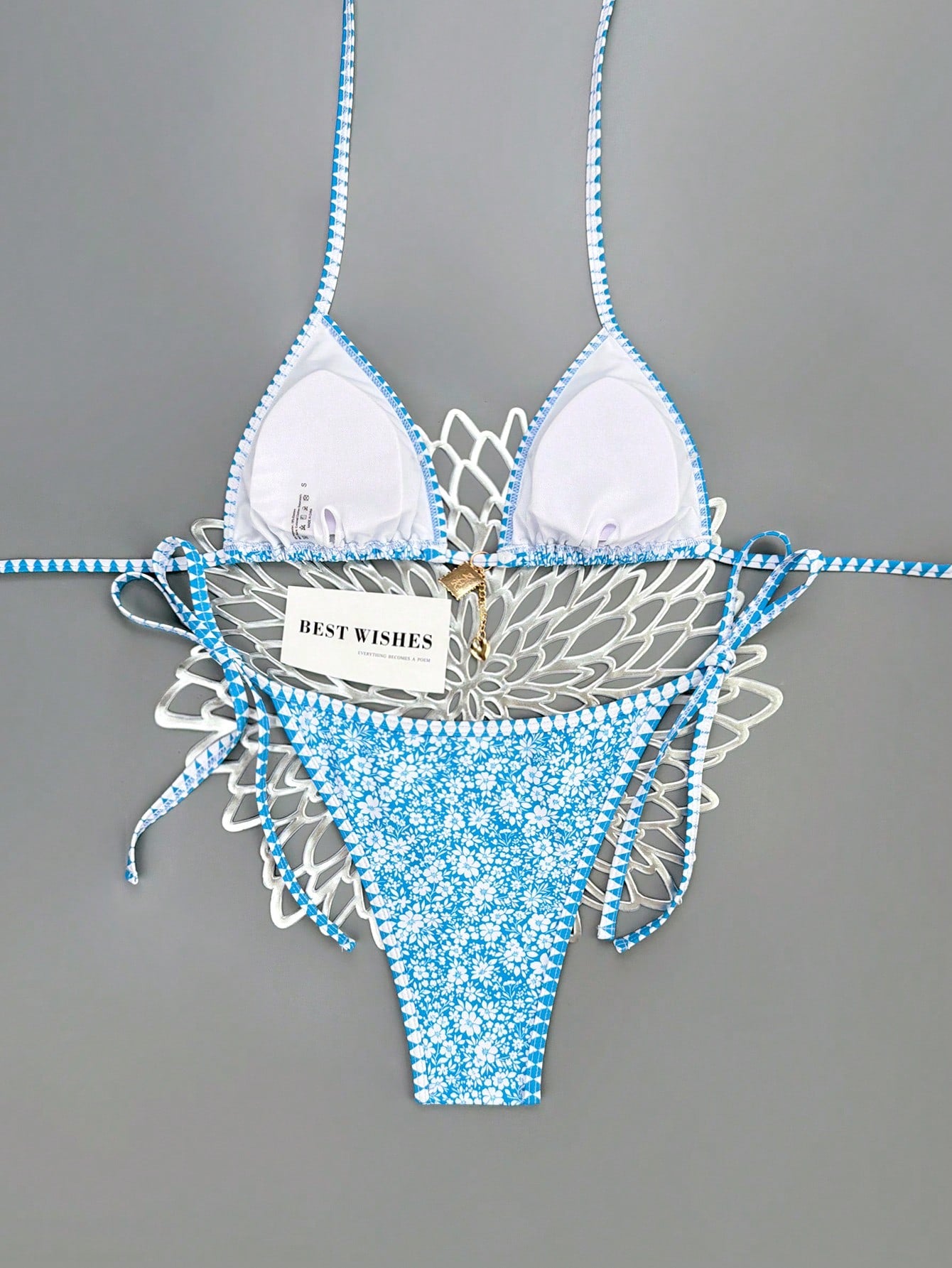 Swim Mod 2026 Spring/Summer Vintage Style Bikini With Pendant,