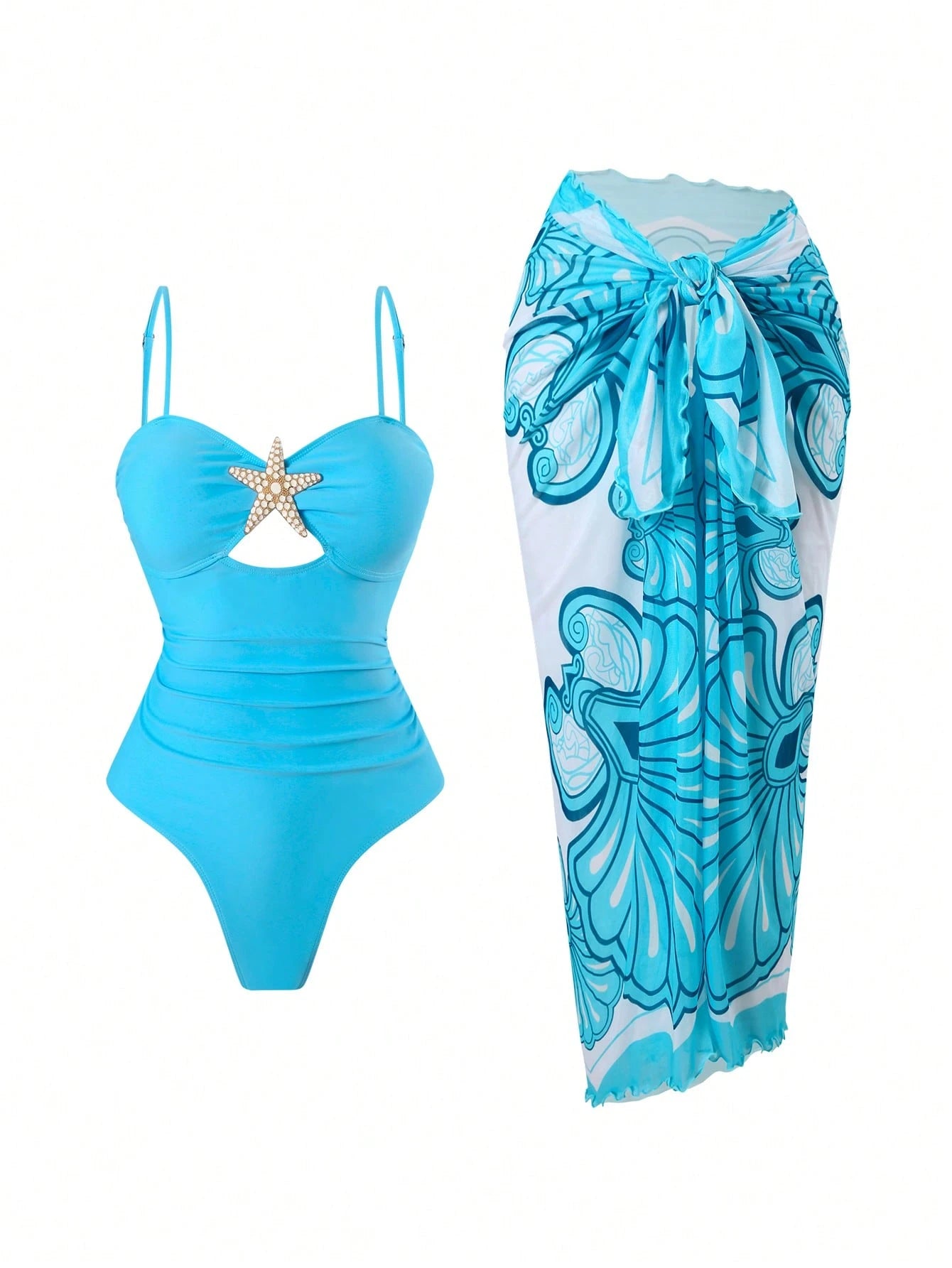 Swim Oasis Women Summer Beach Holiday Hollow-Out Starfish Decor