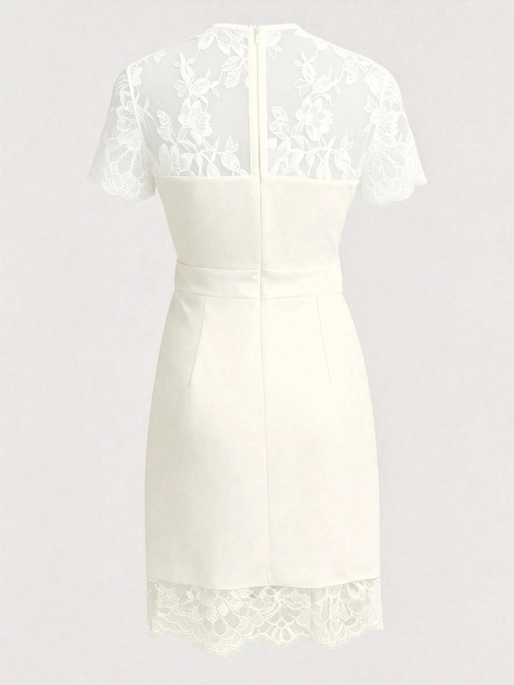 GlowEve Spring/Summer New Elegant Fitted Contrast Lace Sheer Heart Neck Low-Cut Waist Bodycon Mini Dress For - image 7