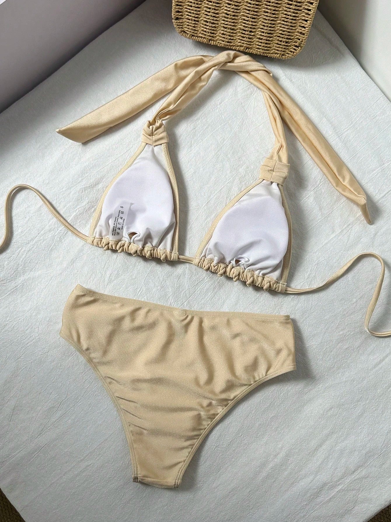 Bonvoyette Women's Elegant Casual Vacation Halter Bikini Set, Handmade Rope Isla