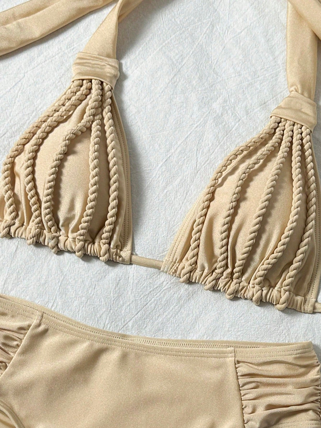 Bonvoyette Women's Elegant Casual Vacation Halter Bikini Set, Handmade Rope Isla