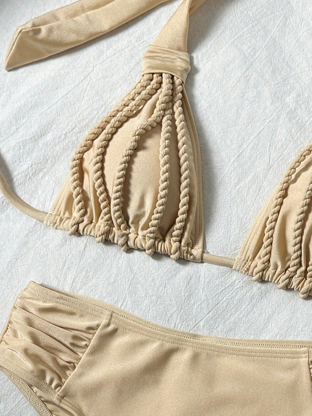 Bonvoyette Women's Elegant Casual Vacation Halter Bikini Set, Handmade Rope Isla