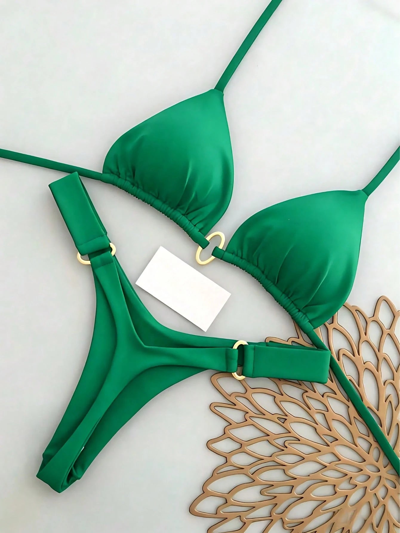 Women's Halter Tie Bikini Set, High Elasticity Sexy Bohemian Style