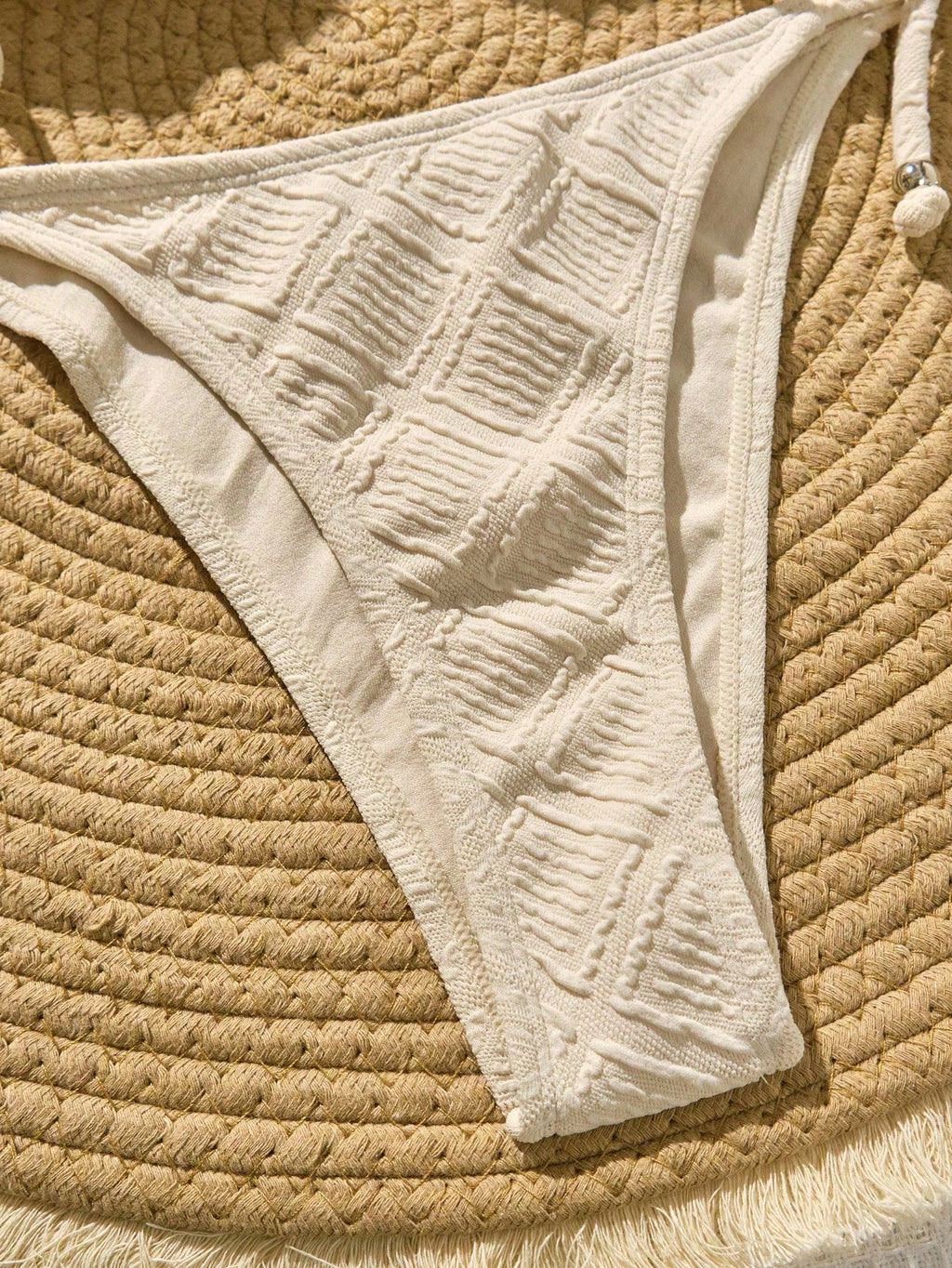 Swim Vcay Mint Green Textured Fabric Bandeau Bikini For Women Plain