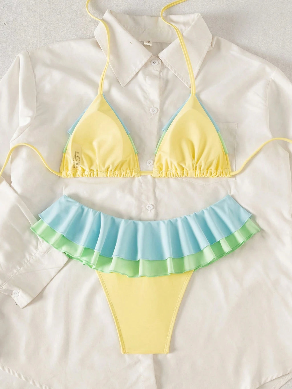 Swim Mod New Women's Ruffled Bikini Set, Sexy & Cute Beach Swimwear For Summer V
