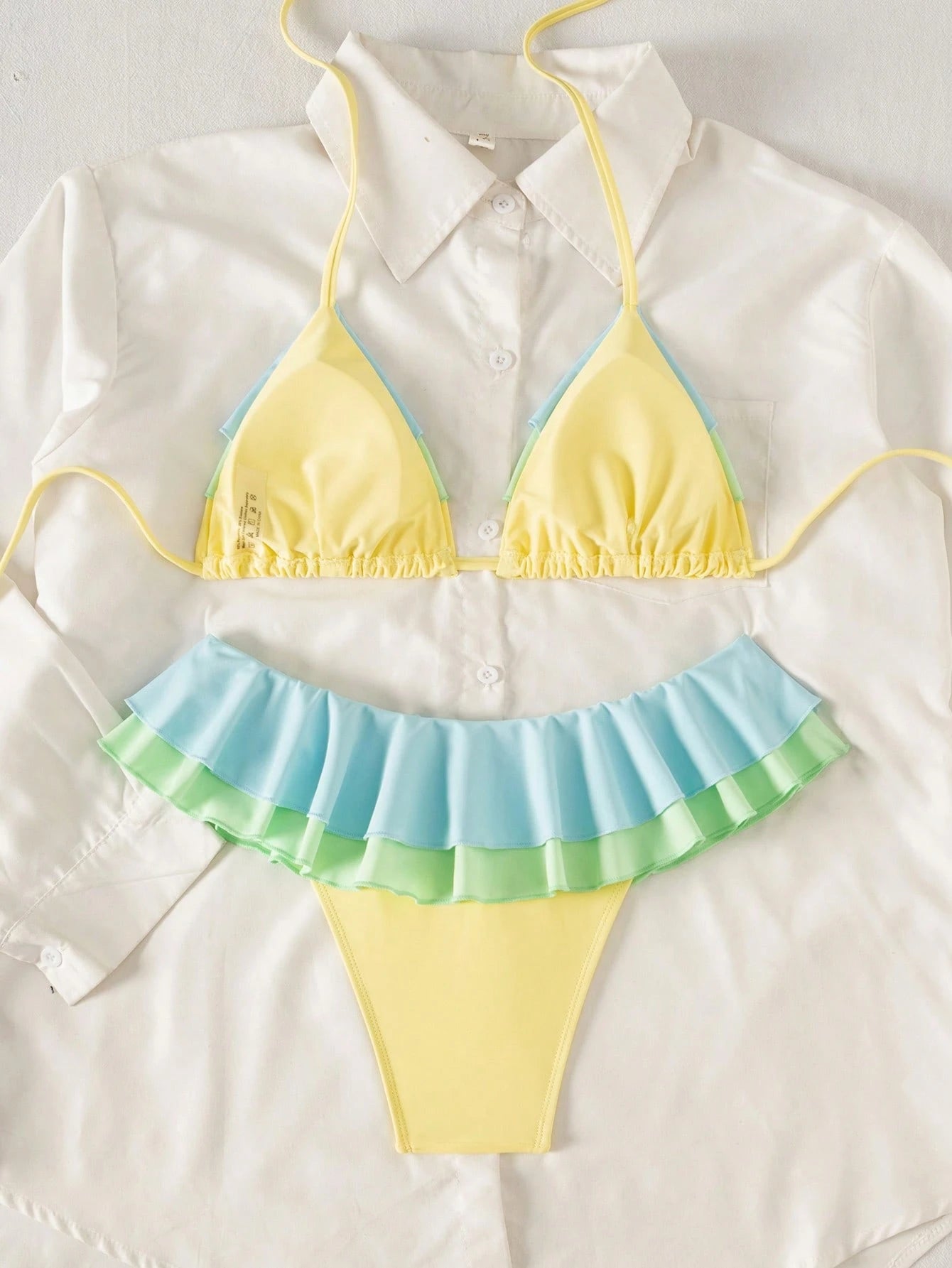 Swim Mod New Women's Ruffled Bikini Set, Sexy & Cute Beach Swimwear For Summer V