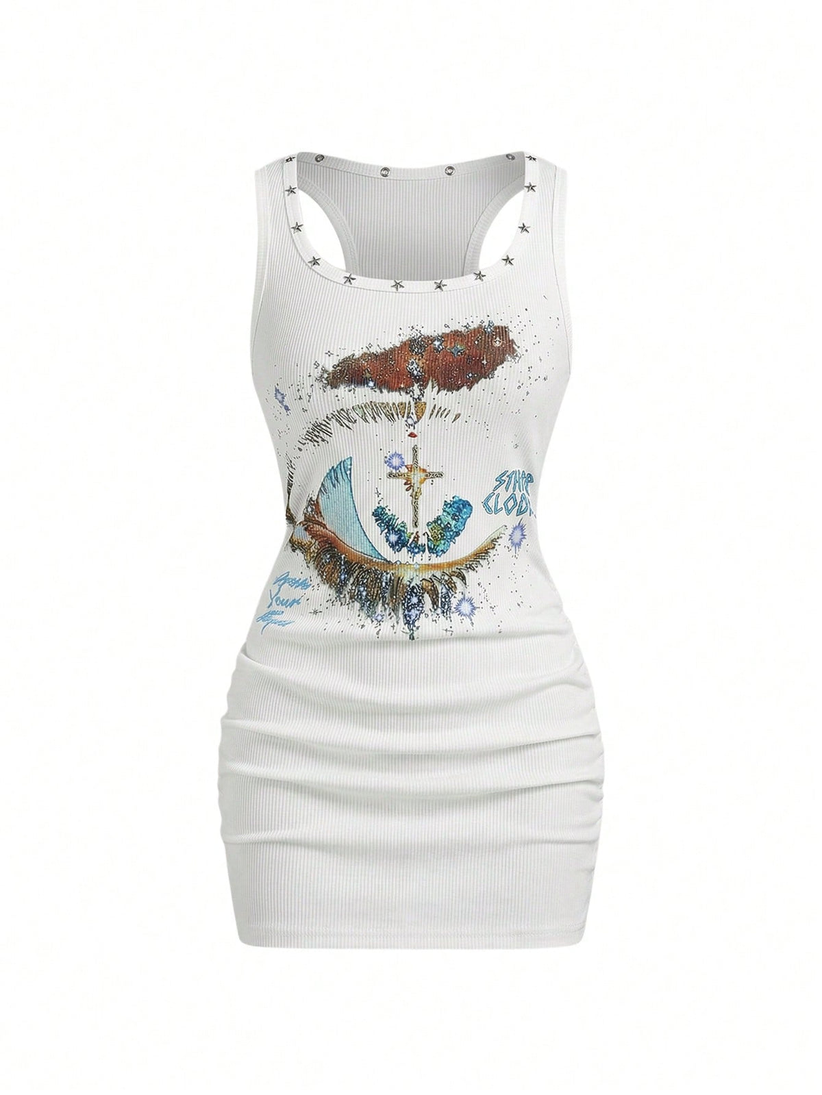 Grunge Punk Women's Retro Baddie Unisex Streetwear Casual Galaxy Star
