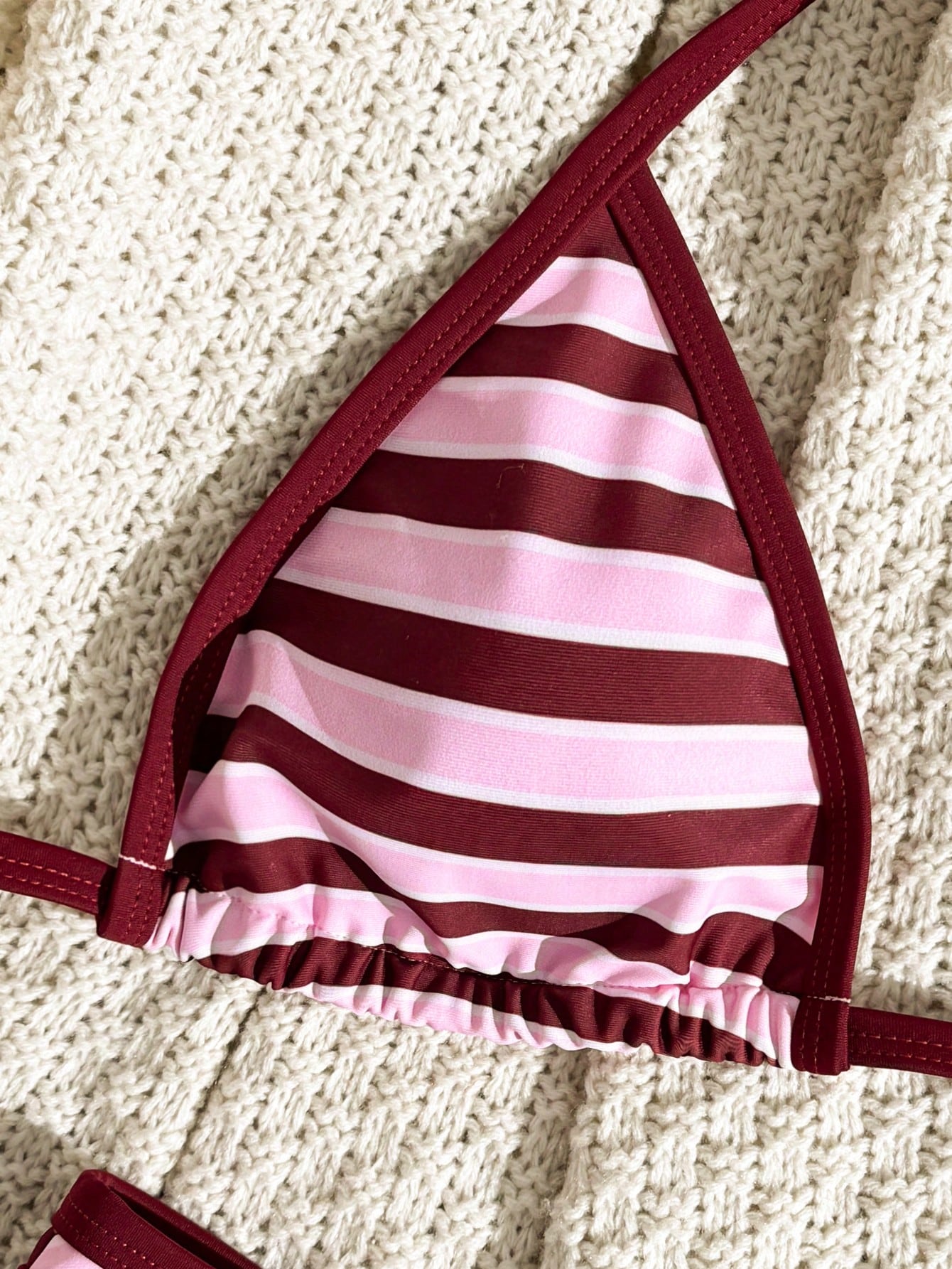 Swim Vcay 2026 New Spring/Summer Women 2pcs/Set Random Printed Striped Triangle Bikini Bottoms & Beach - image 13