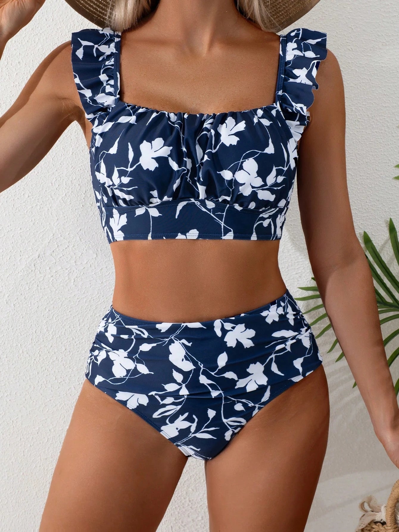 EMERY ROSE 2pcs Women's Summer Beach Elegant Vacation Solid Color