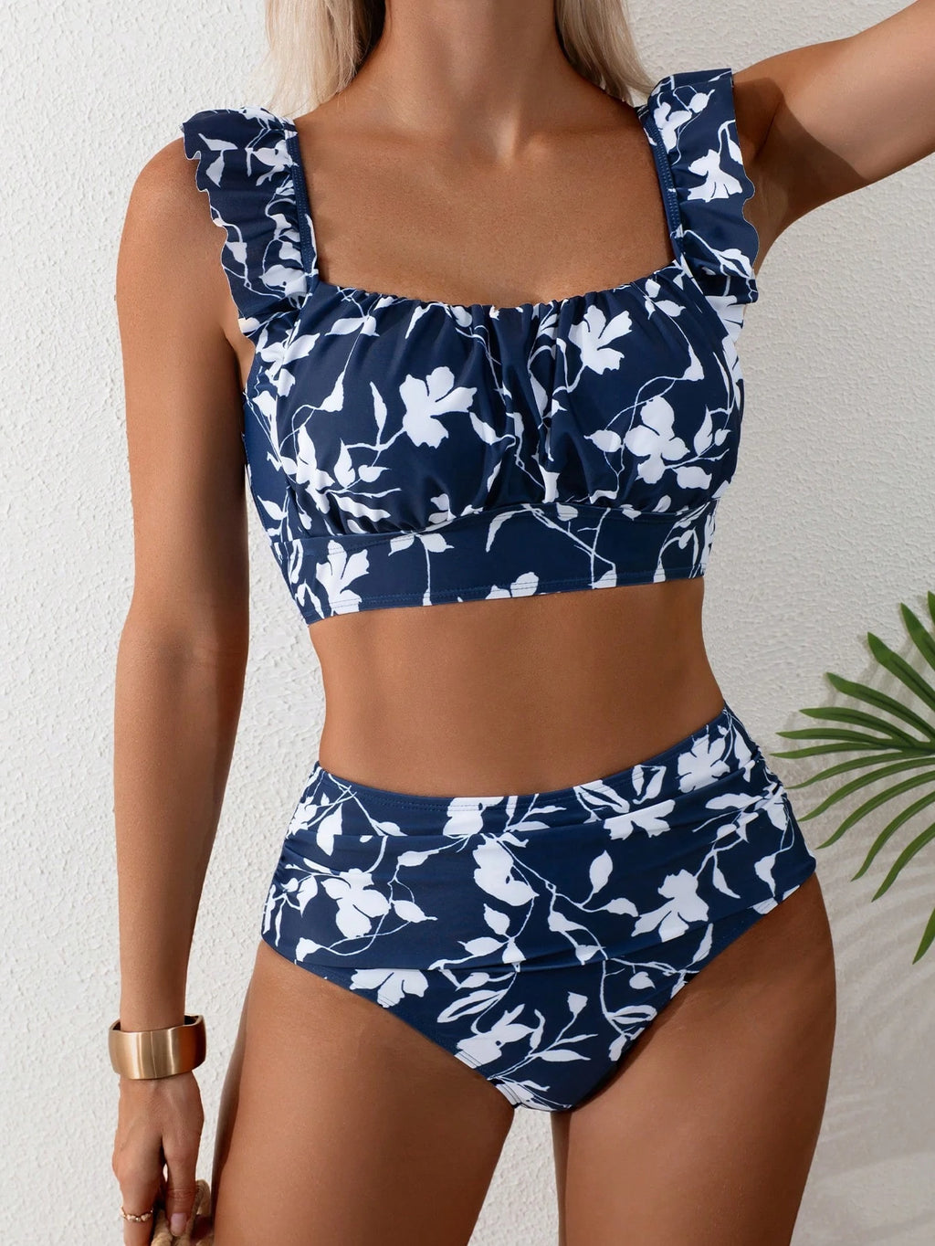 EMERY ROSE 2pcs Women's Summer Beach Elegant Vacation Solid Color