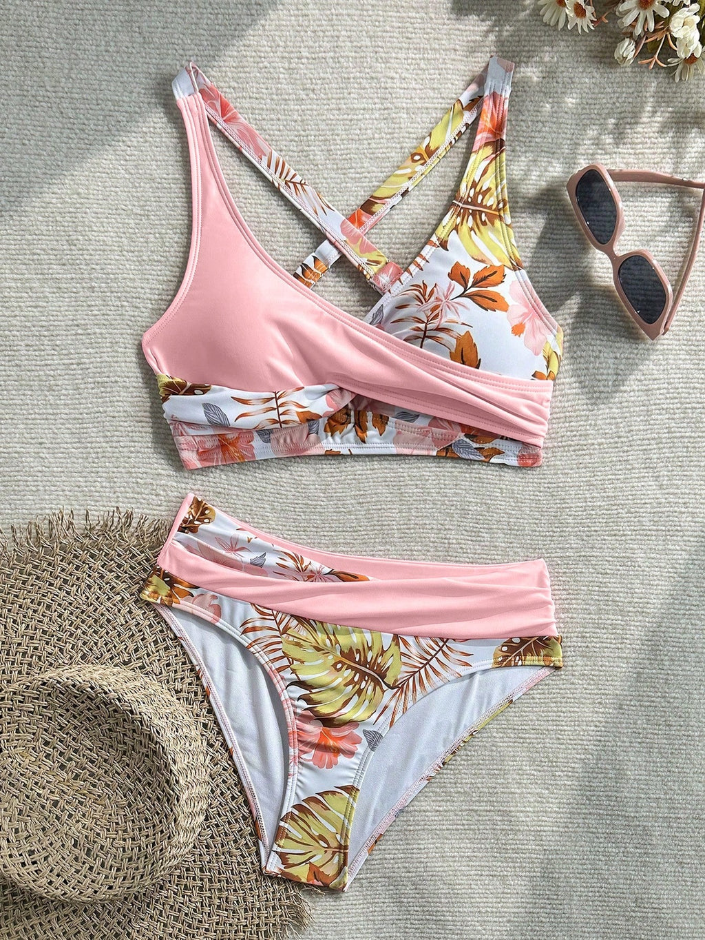 New Beach,Swimming Pool,Vacation,Sexy,Elegant Plant Printed Plain