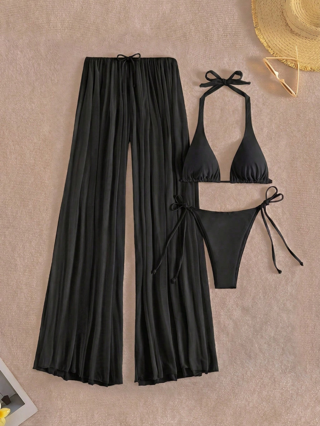 2026 New Women's Swimwear Set, Backless Deep V Swimwear And Triangle