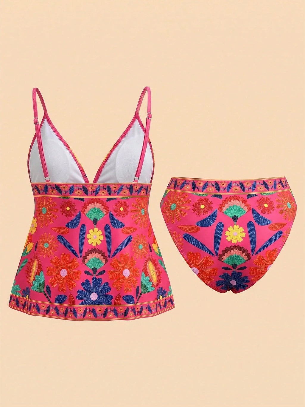 Travachic Women's Summer Beach Vacation Knotted Floral Print Tankini