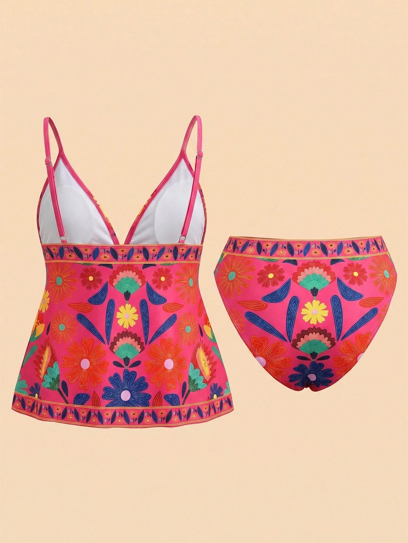 Travachic Women's Summer Beach Vacation Knotted Floral Print Tankini