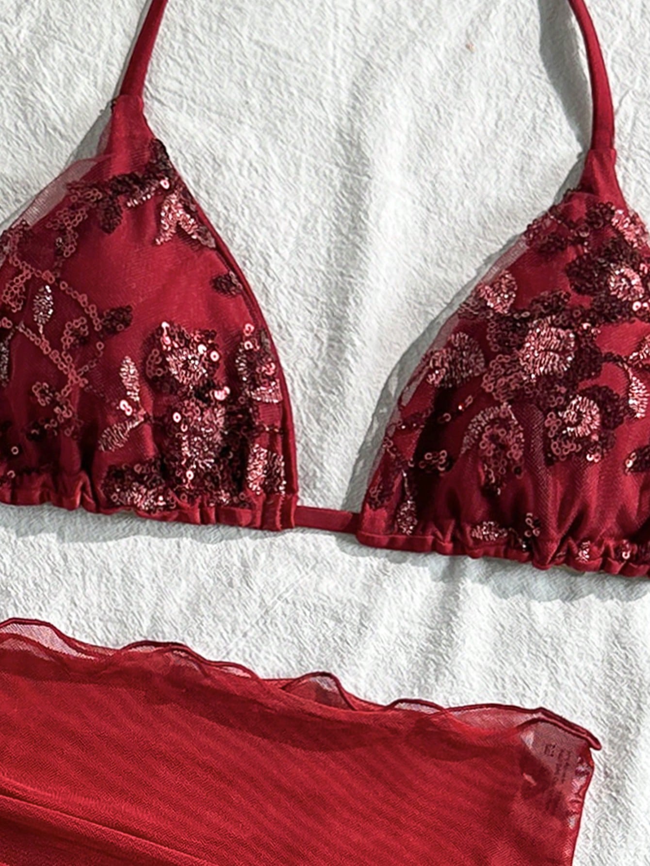 Swim SXY 3pcs/Set Floral & Animal Print Random Pattern Gold Pearl