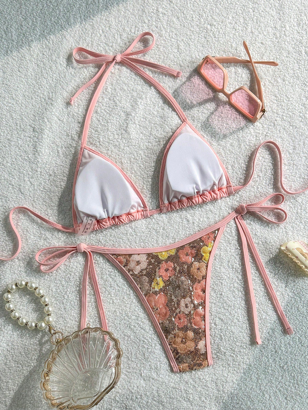 Costavie 2-Piece Swimwear Set, Featuring Sparkly Textured Fabric,