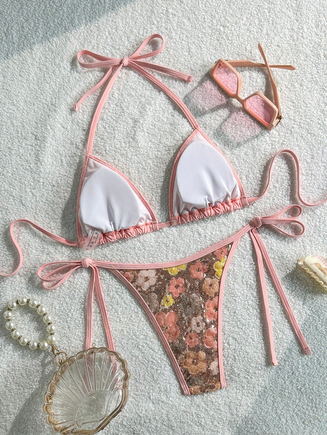 Costavie 2-Piece Swimwear Set, Featuring Sparkly Textured Fabric,