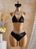 Bellisia Summer Black YK2 Y2k Cute Cute Millennium Retro Shiny Butterfly Rhinestone Cute Sweet Beach Beach