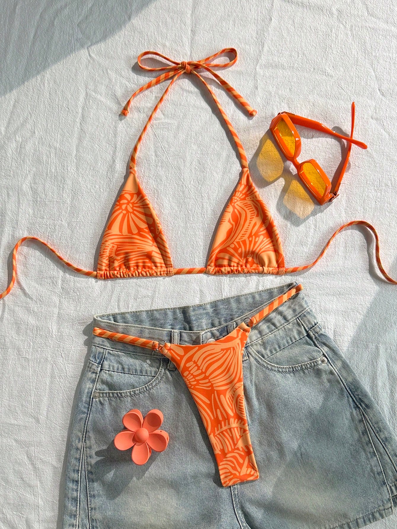Swim Mod 2026 Spring/Summer Women's 2 Pieces Swimwear Set, Polka Dot Fashionable