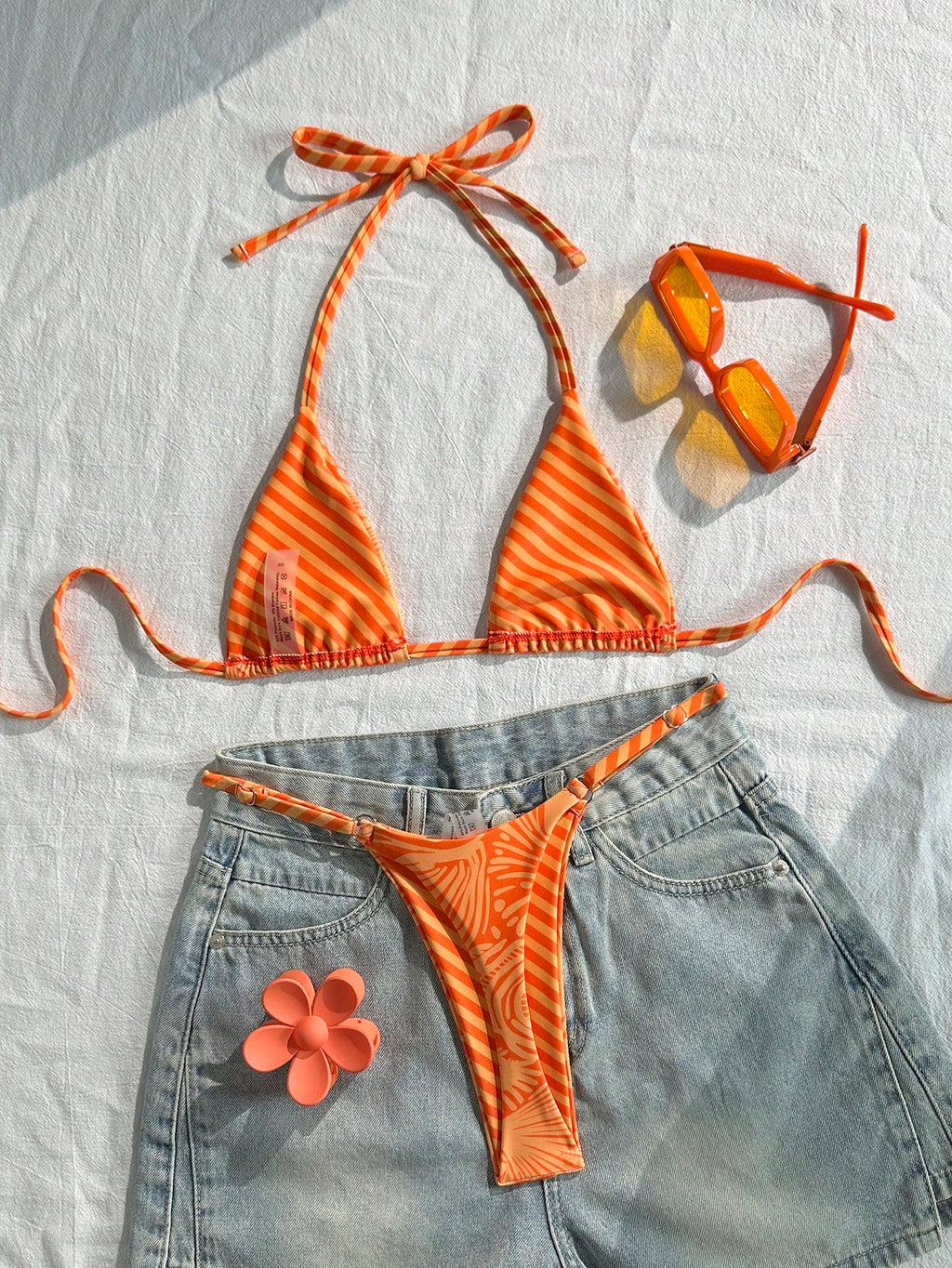 Swim Mod 2026 Spring/Summer Women's 2 Pieces Swimwear Set, Polka Dot Fashionable