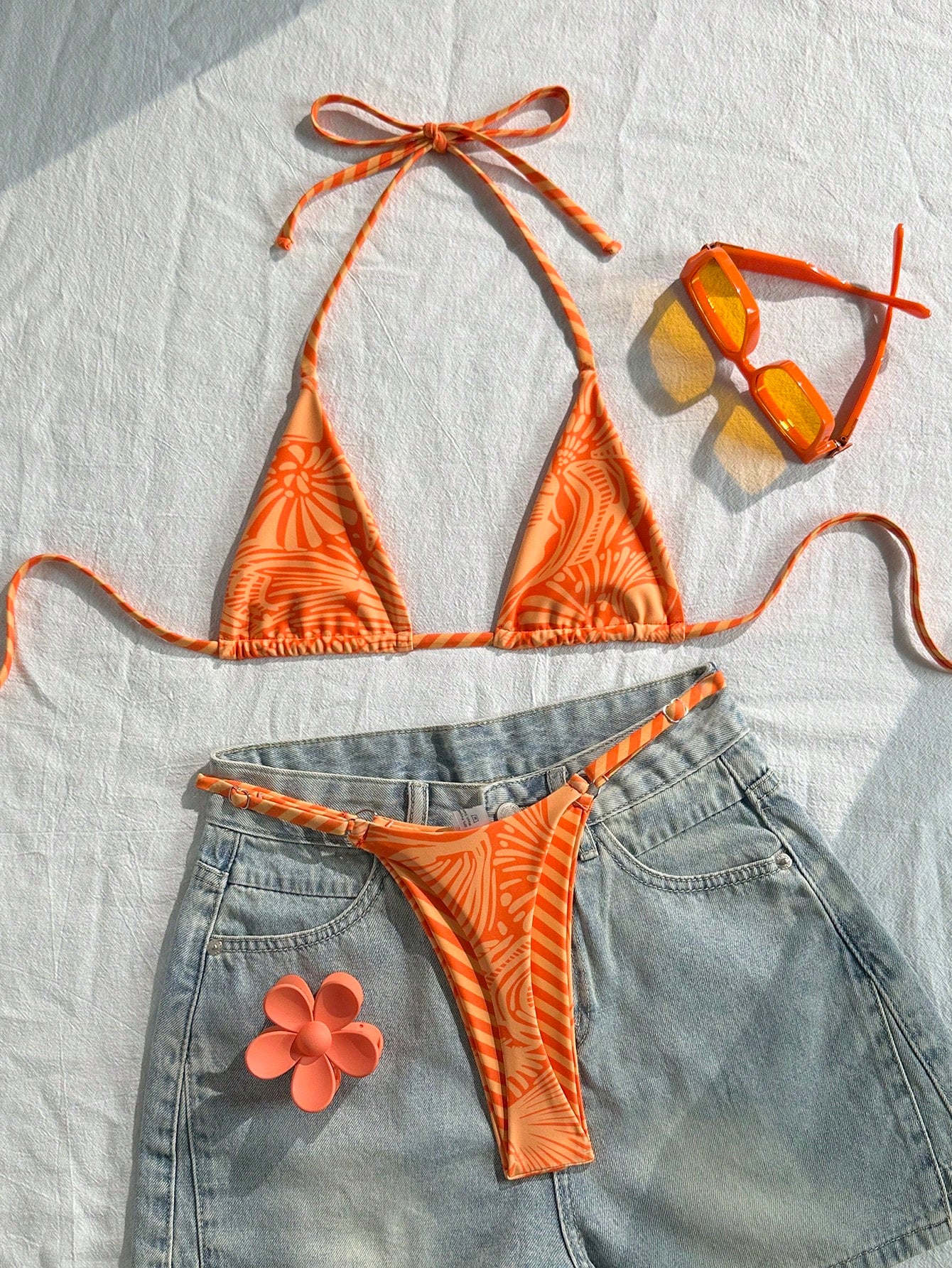 Swim Mod 2026 Spring/Summer Women's 2 Pieces Swimwear Set, Polka Dot Fashionable