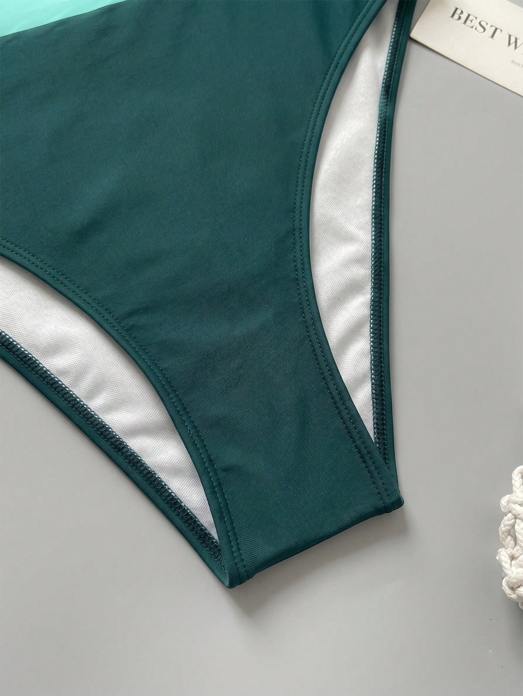 New Beach Pool Party Vacation Fashion Sexy Solid Color Block Detachable Shoulder