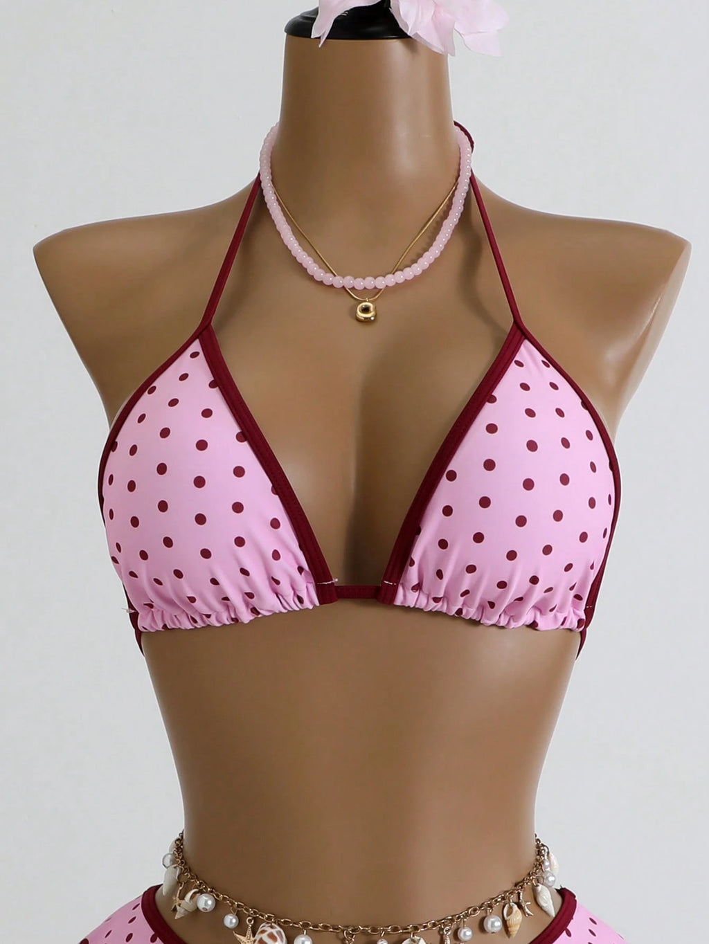 Swim Mod Pink Summer Cute Beach Party Holiday Holiday Women 2pcs