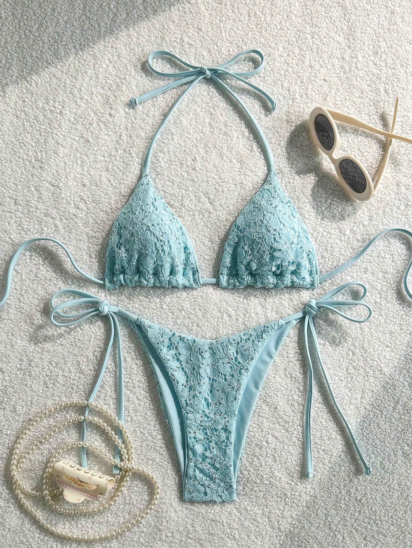 Costavie 2-Piece Swimwear Set, Featuring Sparkly Textured Fabric,