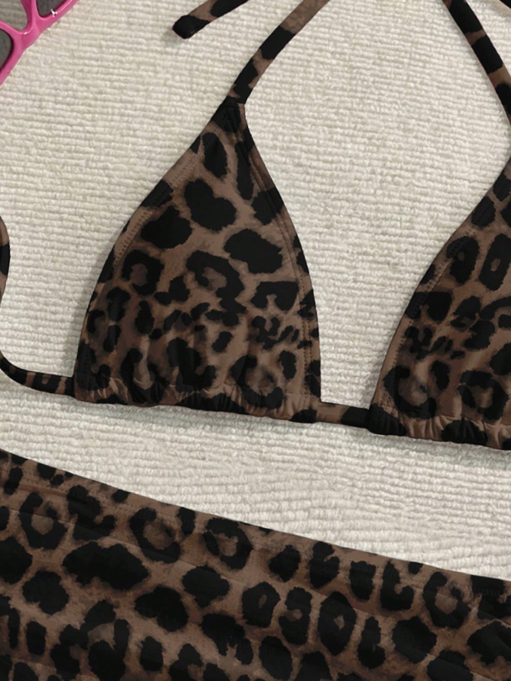Soleia Casual Minimalist Sexy Brown Leopard Print Full Coverage Women