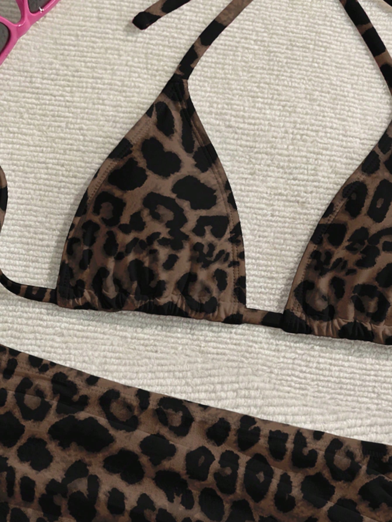 Soleia Casual Minimalist Sexy Brown Leopard Print Full Coverage Women