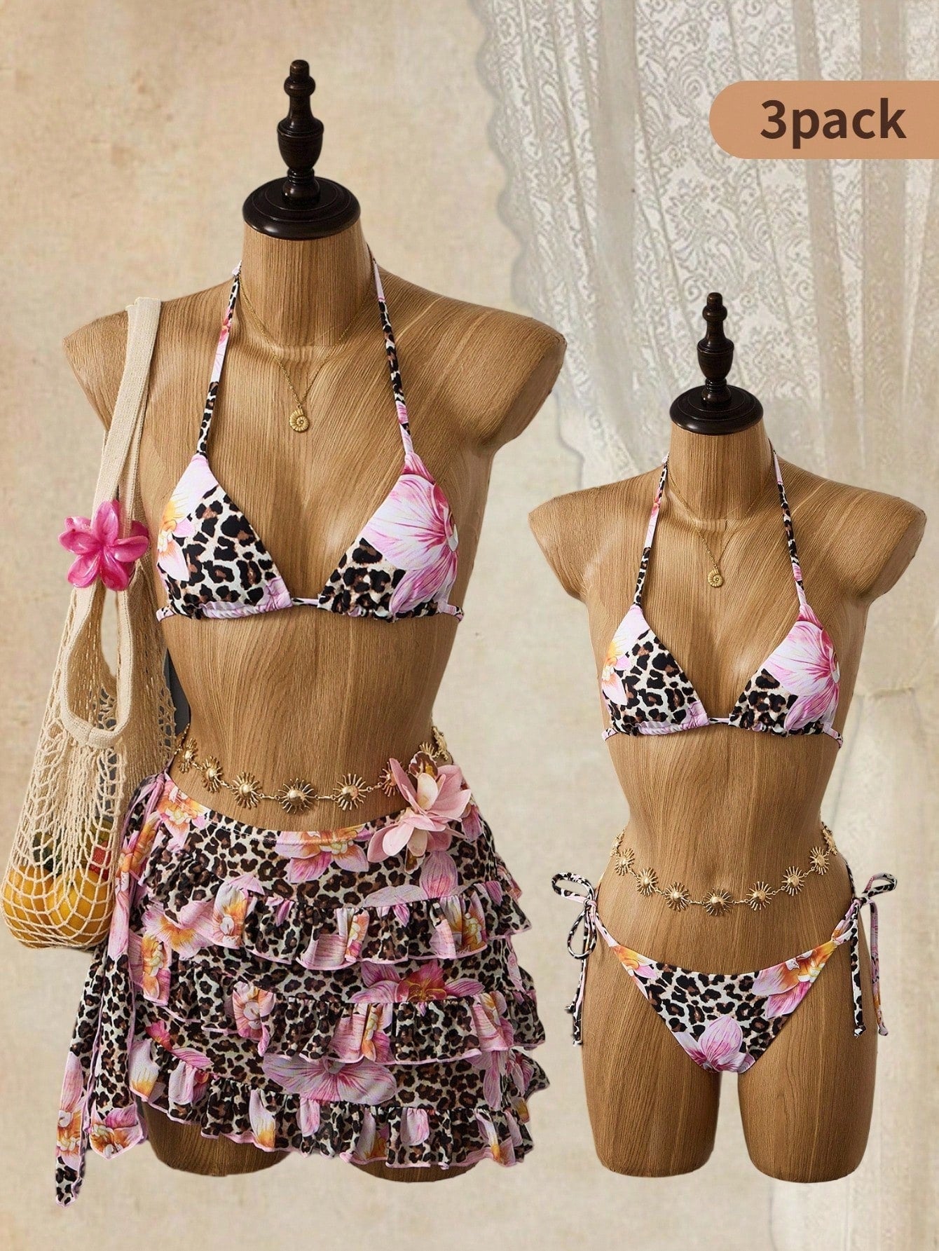 Bellisia Women's Brown Polka Dot,Summer,Cute,Beach Vacation,Holiday,Holiday Biki