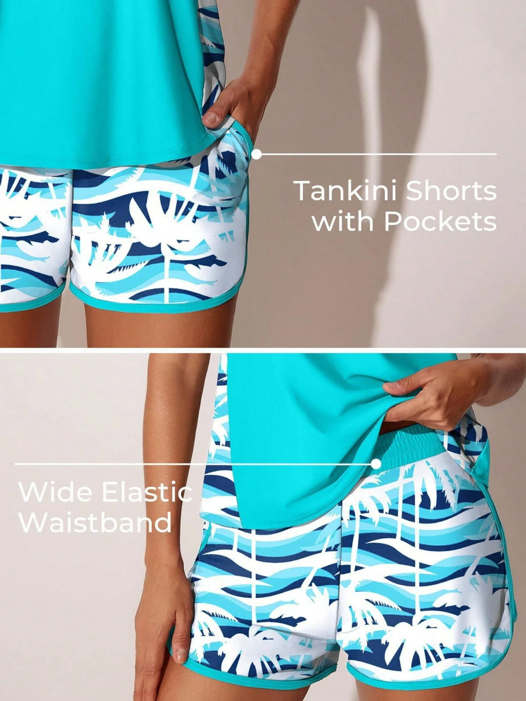 Y2K Slim Fit Printed Split Swimsuit, Sleeveless Tank Bikini, Tummy