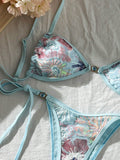 Swim Mod 2pcs/Set Women Summer Beach Vacation Textured Fabric Pearl
