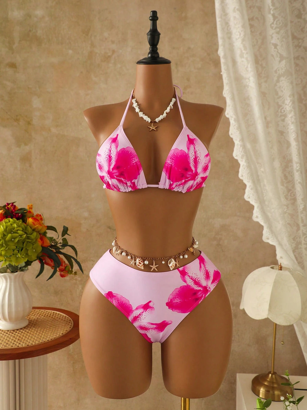 Costavie Women's 3 PiecesBikini Set With Mesh Skirt, Casual Beach Resort Swimwea