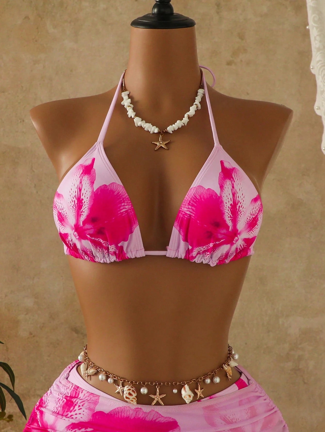 Costavie Women's 3 PiecesBikini Set With Mesh Skirt, Casual Beach Resort Swimwea