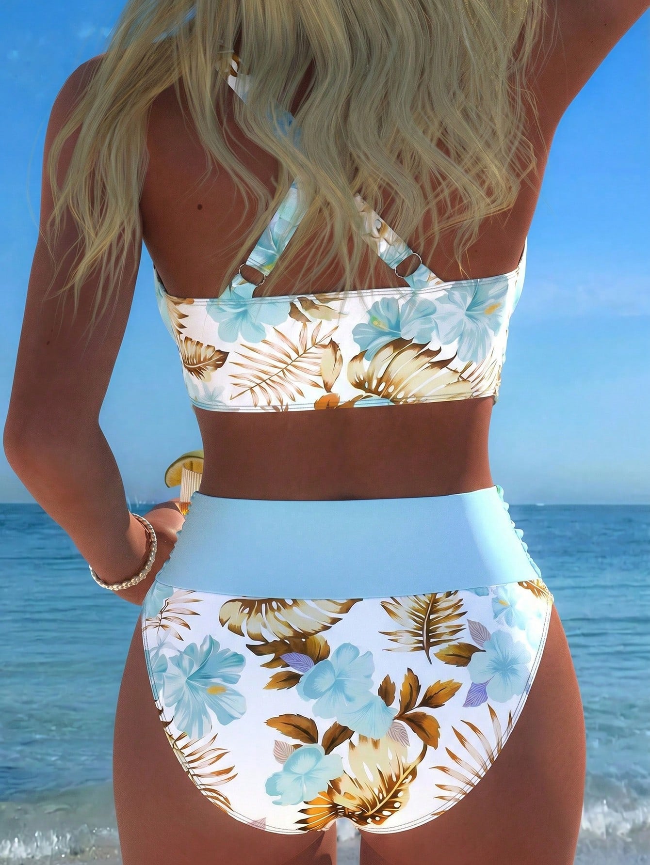 New Beach,Swimming Pool,Vacation,Sexy,Elegant Plant Printed Plain